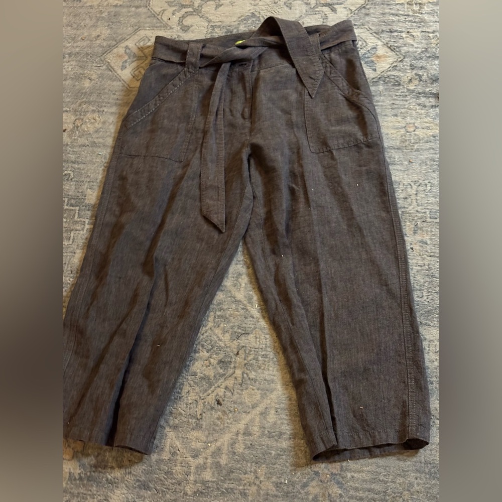 Sigrid Olsen Coastal Capri Pants Jacket 2 Pc Set Linen Blend Women’s Sz 10 - Picture 7 of 12